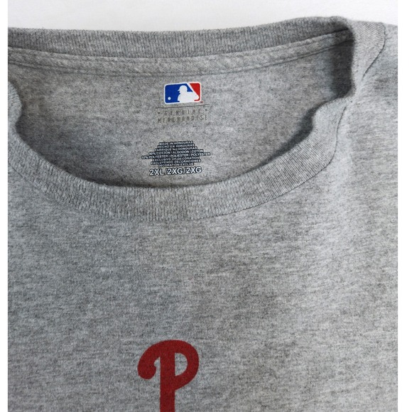 Mens Philadelphia Phillies Baseball Club Gray MLB T-Shirt 2XL - Picture 2 of 6
